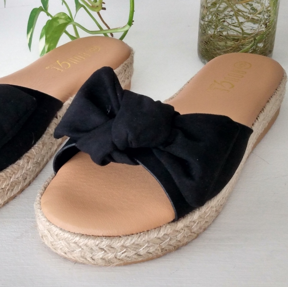 🆕 Espadrilles Flat Plataform Black & Natural 6